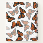 Modern Elegant Monarch Butterfly Monogrammed Notebook (Back)