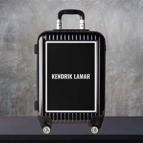 Modern Elegant Monogram Black  White Travel Luggage