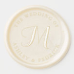 Modern Elegant Monogram Bride Groom White Wedding  Wax Seal Sticker<br><div class="desc">Feel free to personalize and customize this modern elegant monogram bride and groom names white wedding wax seal sticker. Edit and color options are available.</div>