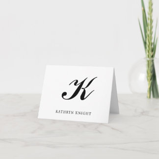 Modern Elegant Monogram Business Thank You Card