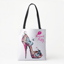 Modern Elegant Monogram Butterfly High Heel