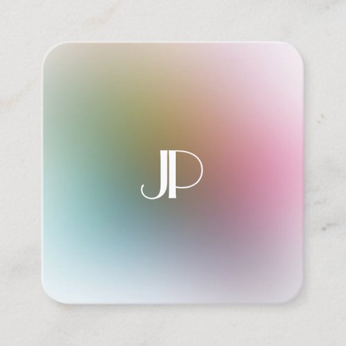 Modern Elegant Monogram Colorful Template Luxury Square Business Card
