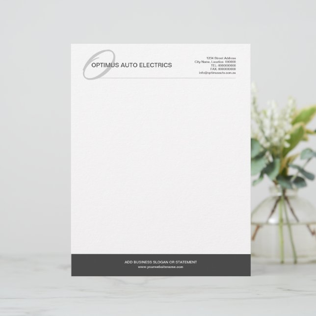 Modern & Elegant Monogram Custom Letterhead (Standing Front)
