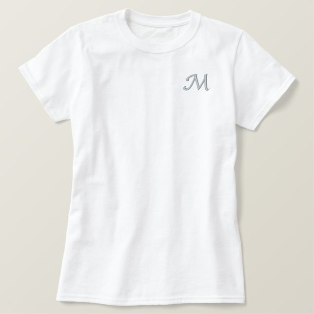 Modern Elegant Monogram Embroidered Shirt (Design Front)