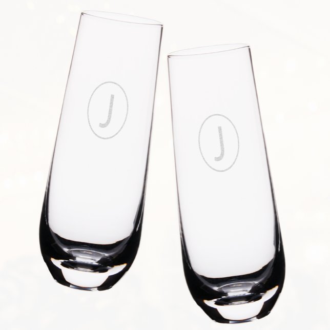 Modern Elegant Monogram Etched Glassware (Modern Elegant Monogram Etched Glassware (multiple shown))