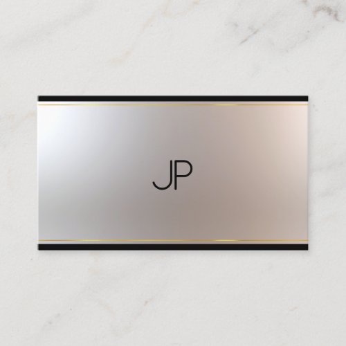 Modern Elegant Monogram Glam Unique Gold Silver Business Card