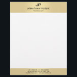 Modern Elegant Monogram Glamour Template Faux Gold Letterhead<br><div class="desc">Modern Elegant Monogram Glamour Template Faux Gold Letterhead.</div>