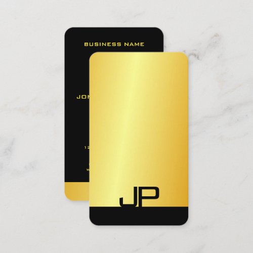 Modern Elegant Monogram Gold Look Template Business Card