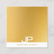 Modern Elegant Monogram Gold Professional Plain Square Business Card at Zazzle