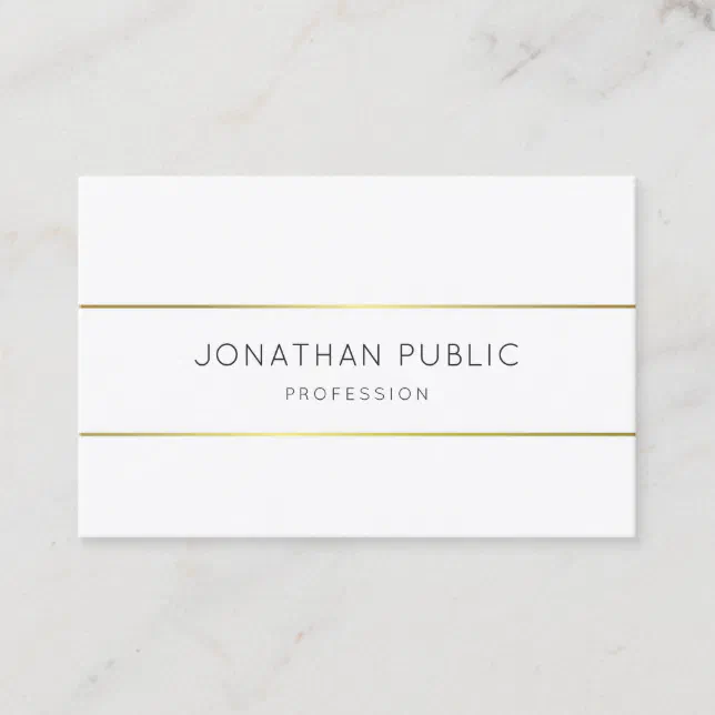 Modern Elegant Monogram Gold White Template Business Card | Zazzle