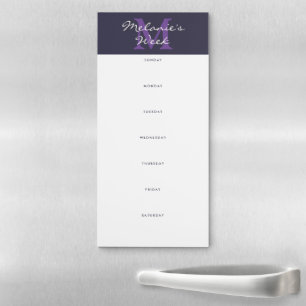 Modern Elegant Monogram Indigo Blue and Purple Magnetic Notepad