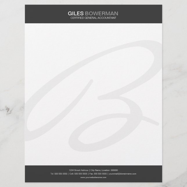 Modern & Elegant Monogram Letterhead (Front)