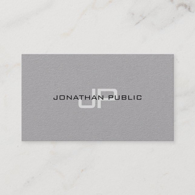 Modern Elegant Monogram Minimalist Template Business Card (Front)