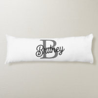Modern Elegant Monogram Name Black Gray Script