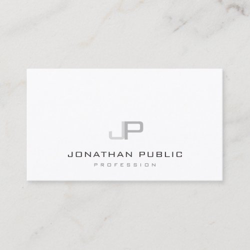 Modern Elegant Monogram Professional Minimalist Business Card