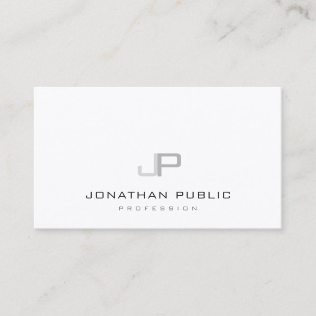 Modern Elegant Monogram Professional Minimalist Business Card (Front)