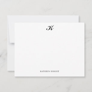 Modern, Elegant Monogram Professional Note Card