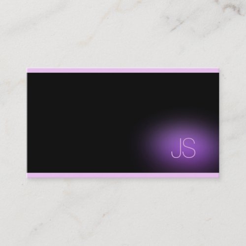 Modern Elegant Monogram Professional Purple Chic Business Card