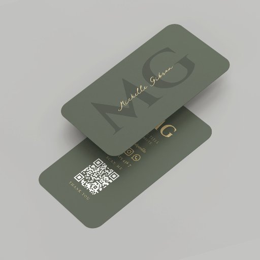 Customizable Modern Elegant Monogram Sage Green Lawyer Business Card
