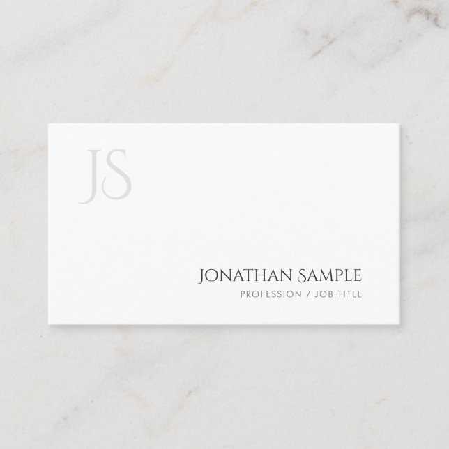 Modern Elegant Monogram Simple Design Template Business Card (Front)