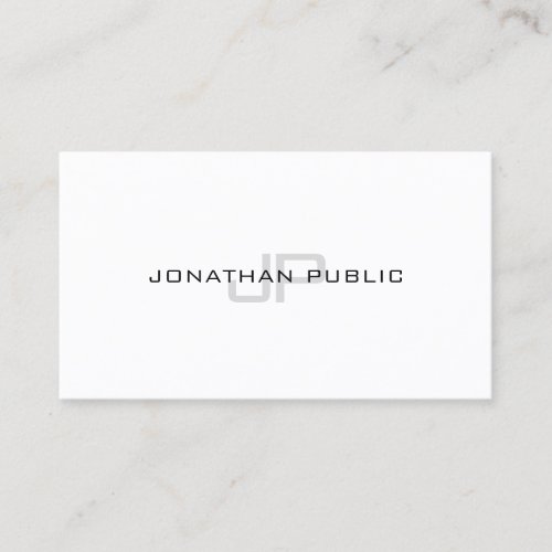 Modern Elegant Monogram Simple Plain Professional Business Card