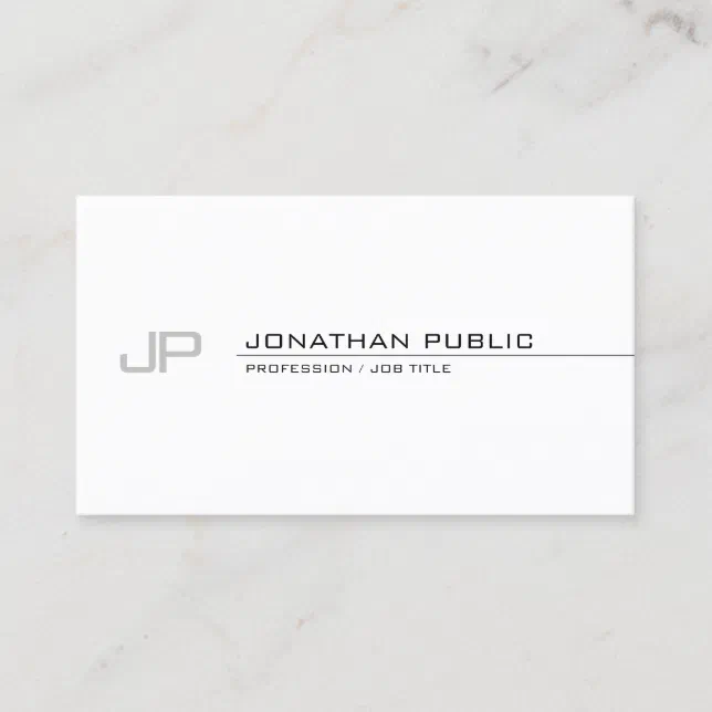 Modern Elegant Monogram Simple Template Trendy Business Card | Zazzle