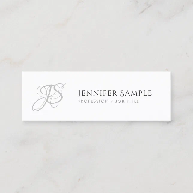 Modern Elegant Monogram Simple Template Trendy Mini Business Card | Zazzle