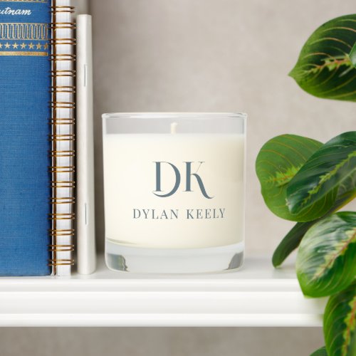 Modern Elegant Monogram Stylish Name Scented Candle