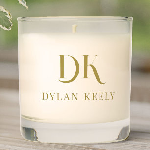 Modern Elegant Monogram Stylish Name Scented Candle