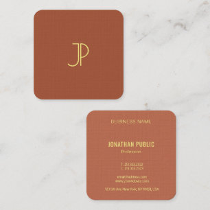 Modern Elegant Monogram Template Luxurious Square Business Card