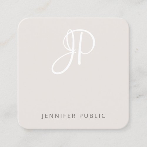 Modern Elegant Monogram Template Professional Square Business Card