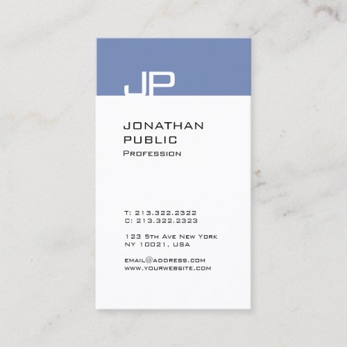 Modern Elegant Monogram Trendy Simple Design Plain Business Card