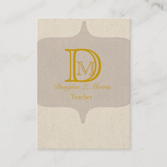 Modern Elegant Monogram Vintage Business Card (Front)