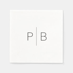 Modern Elegant Monogram Wedding Simple Napkins