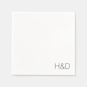 Modern Elegant Monogram Wedding Simple Napkins