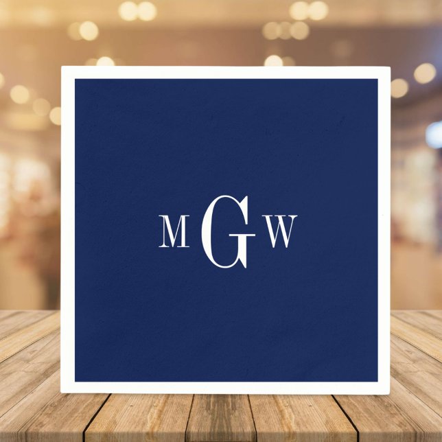 Modern Elegant Monogram Wedding Simple Napkins (Creator Uploaded)