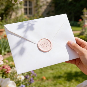 Modern Elegant Monogram Wedding Wax Seal Sticker