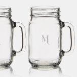 Modern Elegant Monogrammed Engraved Etched Rustic Mason Jar W/ Handle<br><div class="desc">Create your own custom, personalized, modern elegant typography script font monogrammed, cool chic stylish classy, high quality, durable glass, rustic beautiful laser engraved etched glassware 16 oz mason jar with handle for all your favorite beverages. The etching / engraving is permanent, flawless, dishwasher safe, and requires no maintenance. Simply type...</div>