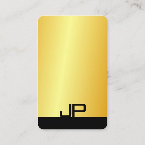 Modern Elegant Monogrammed Faux Gold Template Business Card