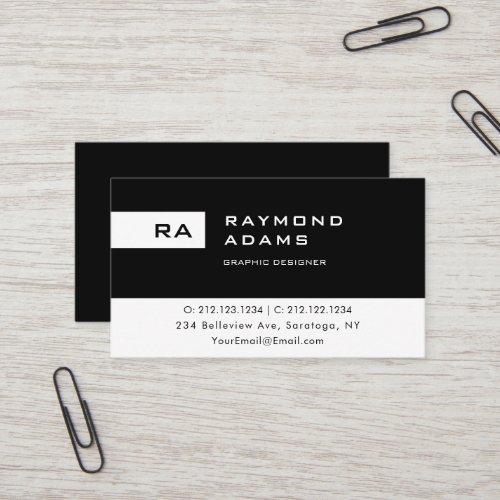 Modern Elegant Monogrammed Professional Simple Business Card