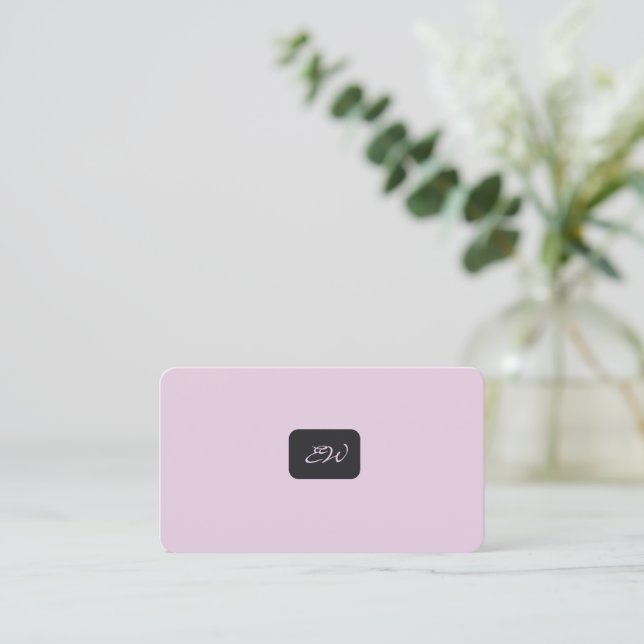 Modern elegant monogrammed QR code business cards (Standing Front)