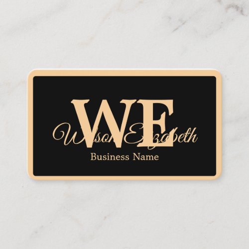 Modern elegant monogrammed QR code business cards