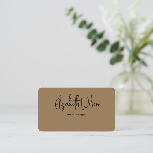 Modern elegant monogrammed realtor QR code  Business Card