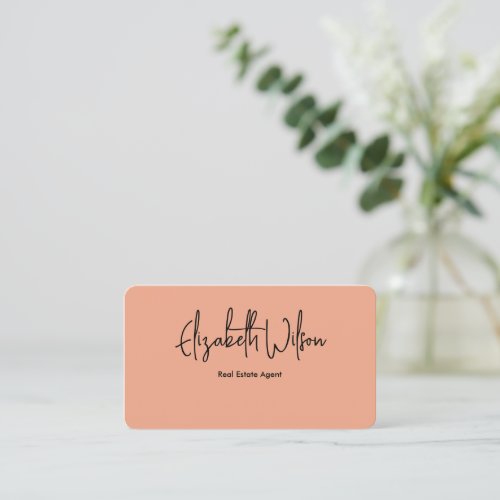 Modern elegant monogrammed realtor QR code  Business Card