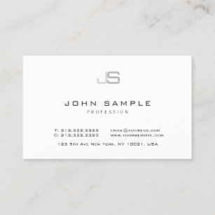 Modern Elegant Monogrammed Template Minimalist Business Card