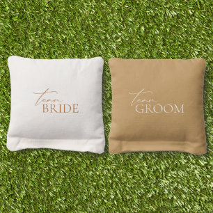 Modern Elegant Mr & Mrs Team Bride Team Groom Cornhole Bags