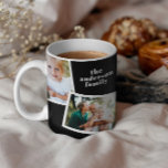 Modern elegant multi photo family black coffee mug<br><div class="desc">Modern elegant stylish multi photo family home decor gift. Modern black color can be changed.</div>