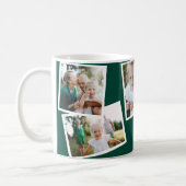 Modern elegant multi photo family green coffee mug (Left)