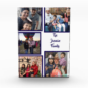 Modern elegant multi photo family stylish acrylic award