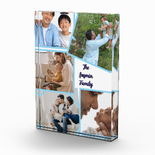 Modern elegant multi photo family stylish  acrylic award